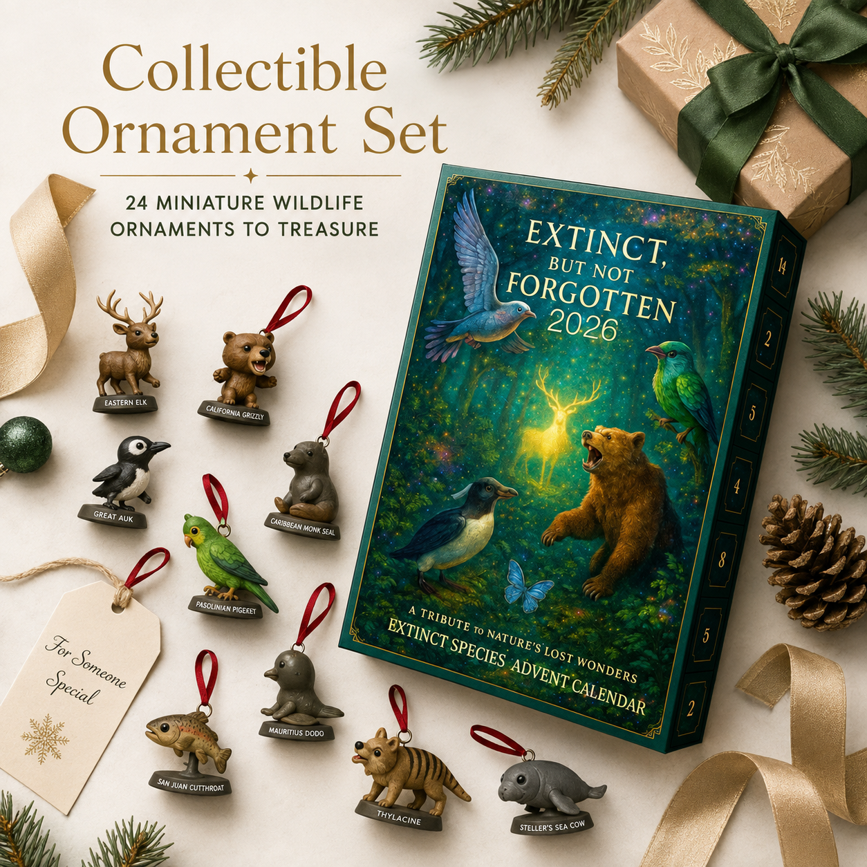 🦉✨Extinct Species Christmas Ornament Advent Calendar 🦉✨