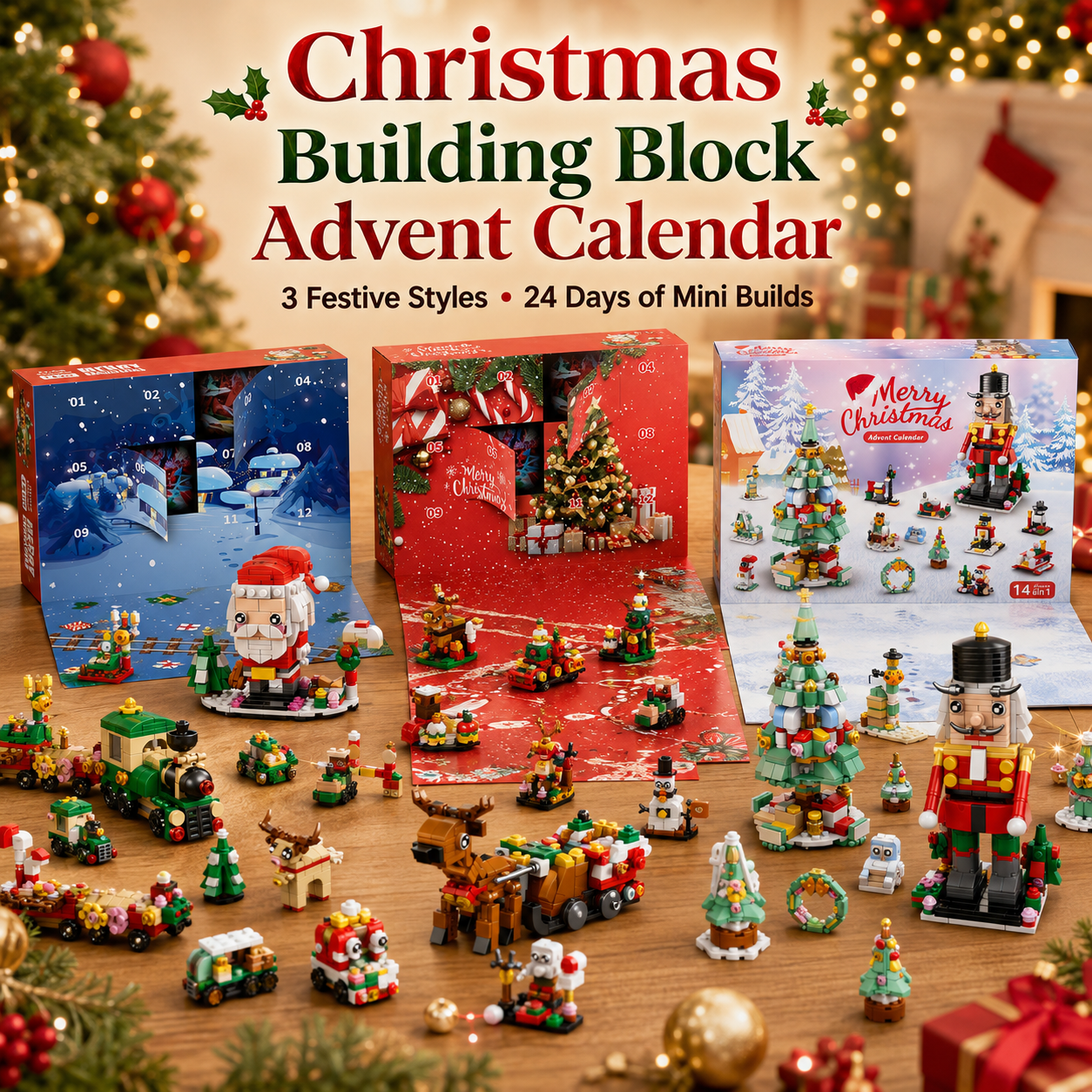 24-Day Christmas Building Block Advent Calendar 🎄🧱