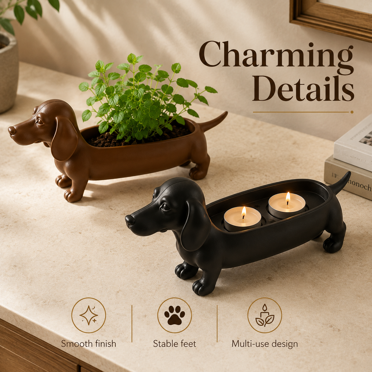 Dachshund Dog Planter & Decorative Holder 🐶🌿