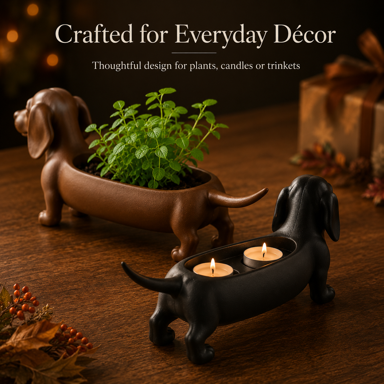 Dachshund Dog Planter & Decorative Holder 🐶🌿