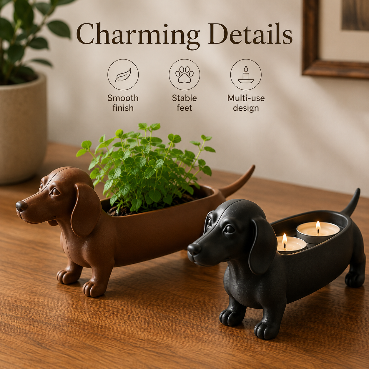 Dachshund Dog Planter & Decorative Holder 🐶🌿