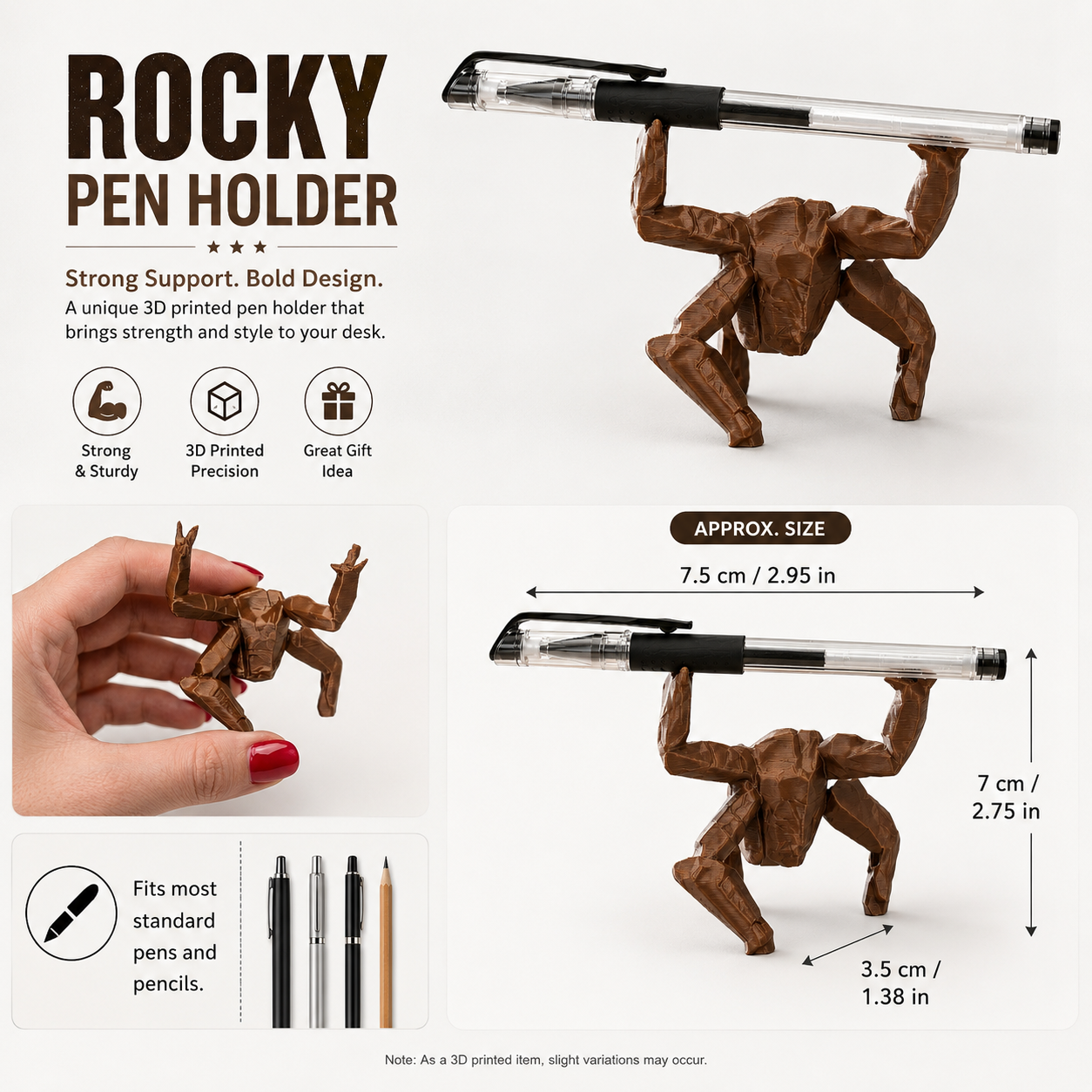 3D-Printed Rocky Pen Holder ✍️