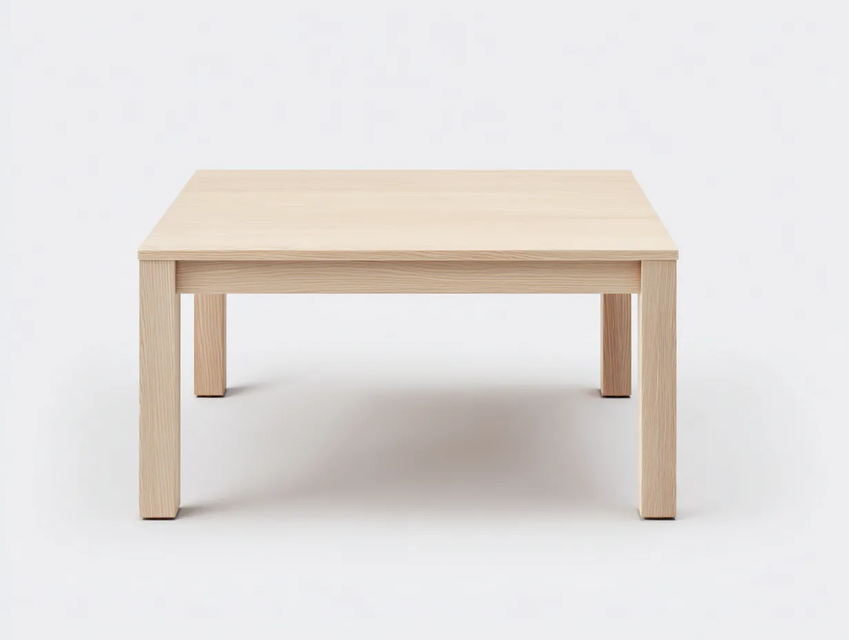 Mesa de madera 95x95x48 cm - natural - cuadrada para exterior