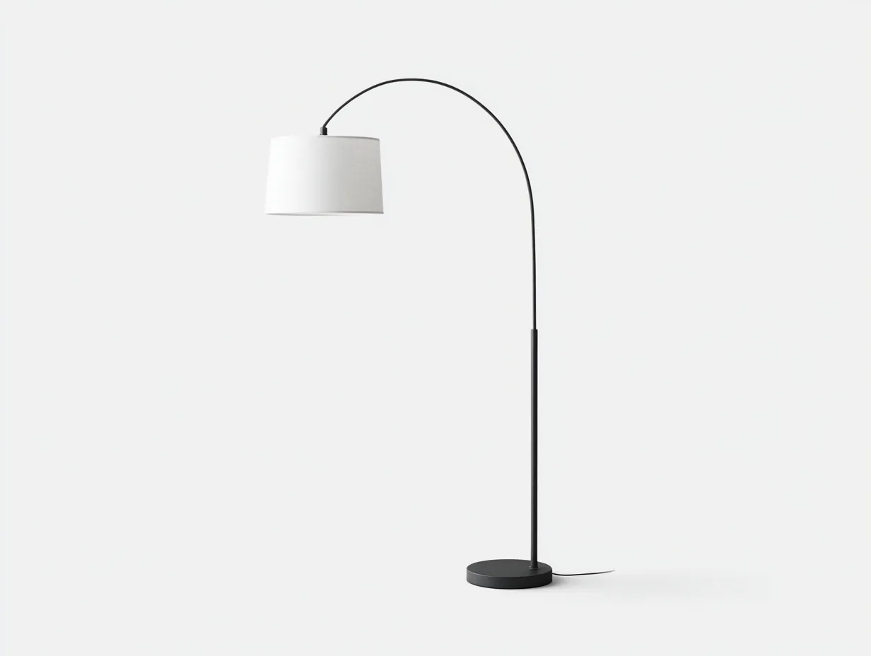 Lámpara De Pie metálica 36x104x164 cm - negro y blanco - arco minimalista para salón