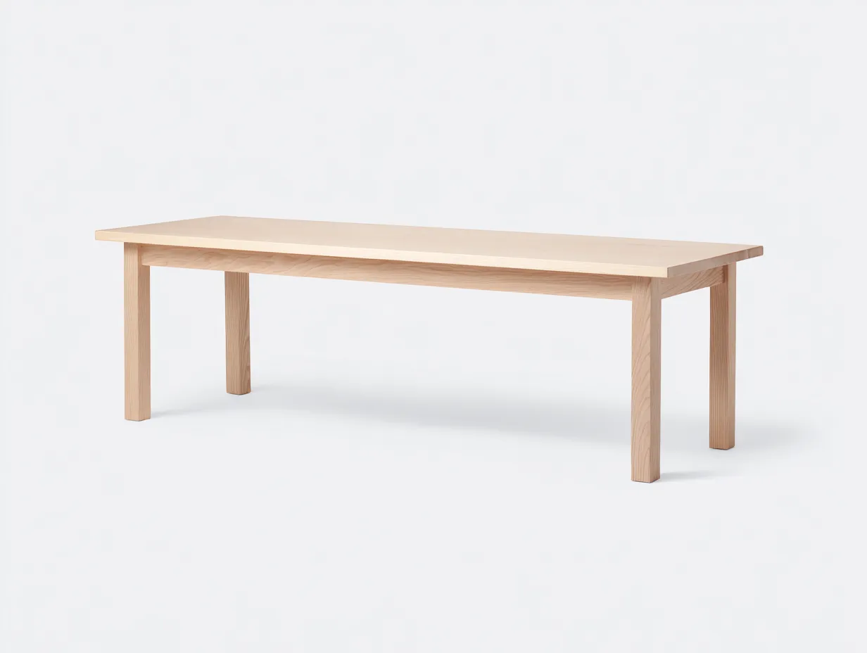 Mesa de madera 176x48x47 cm - natural - diseño recto para exterior