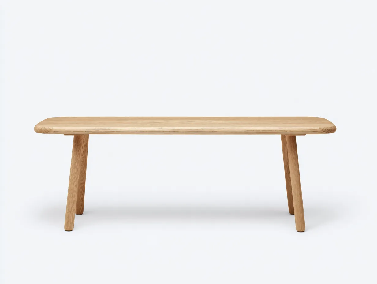 Mesa de madera 160x42x45 cm - natural - bordes redondeados para exterior