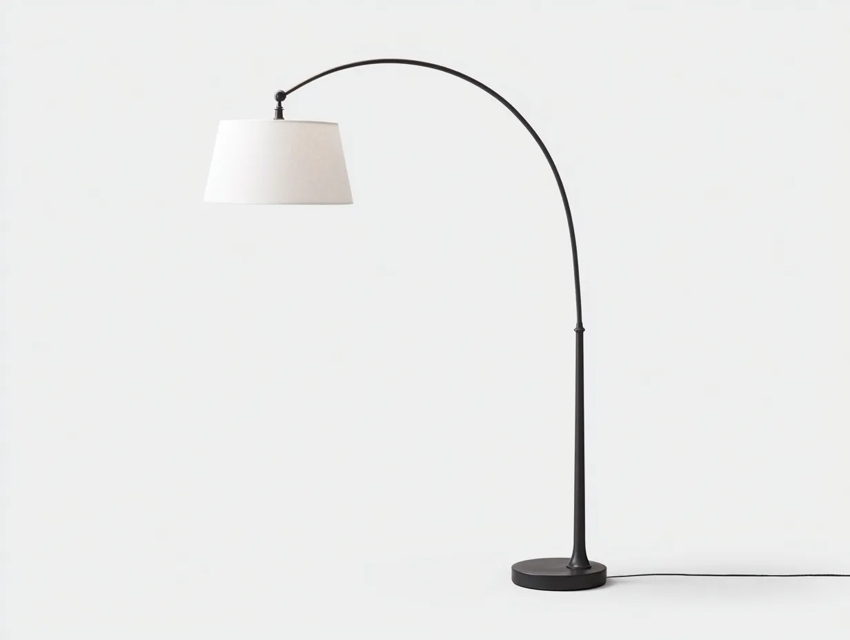 Lámpara De Pie de metal 38x112x172 cm - negro y blanco - arco clásico para salón