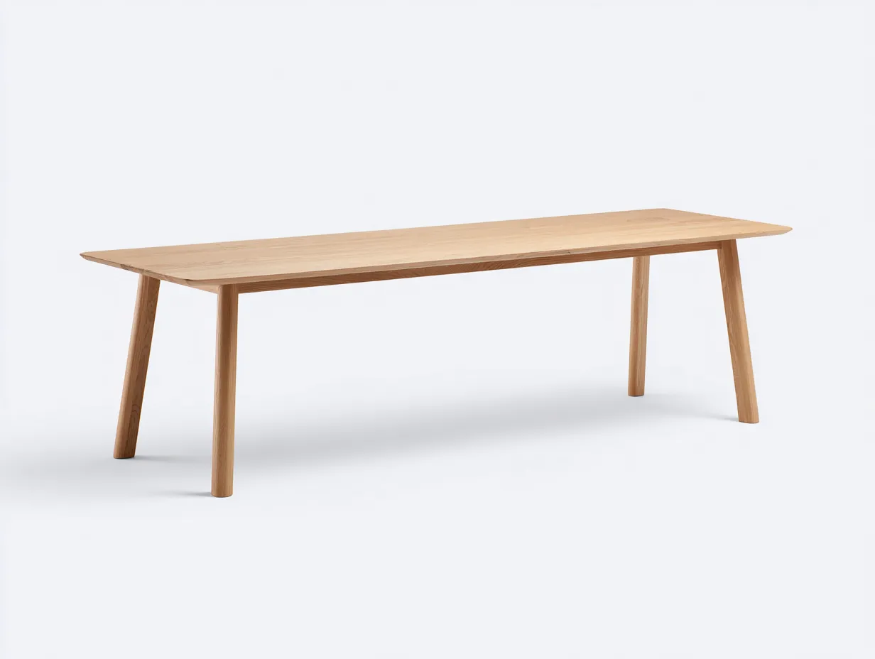 Mesa de madera 225x70x74 cm - natural - tablero alargado para exterior