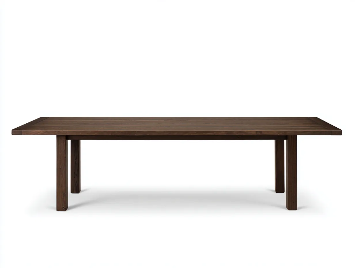 Mesa de madera 220x85x76 cm - marrón oscuro - rectangular para exterior
