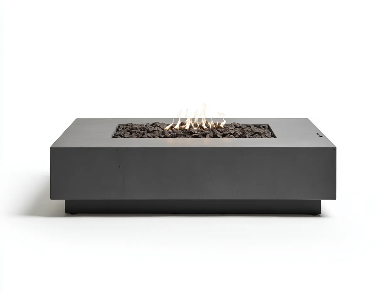 Brasero rectangular 150x70x42 cm - gris antracita - mesa de fuego para exterior
