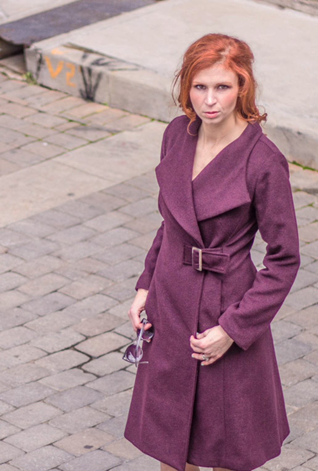 COACH COAT PLUM