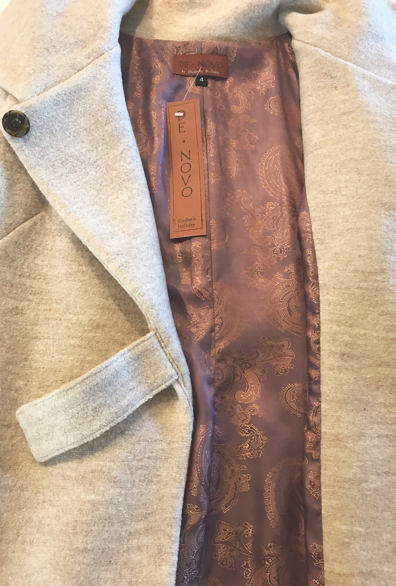 COWL NECK COAT SANDSTONE