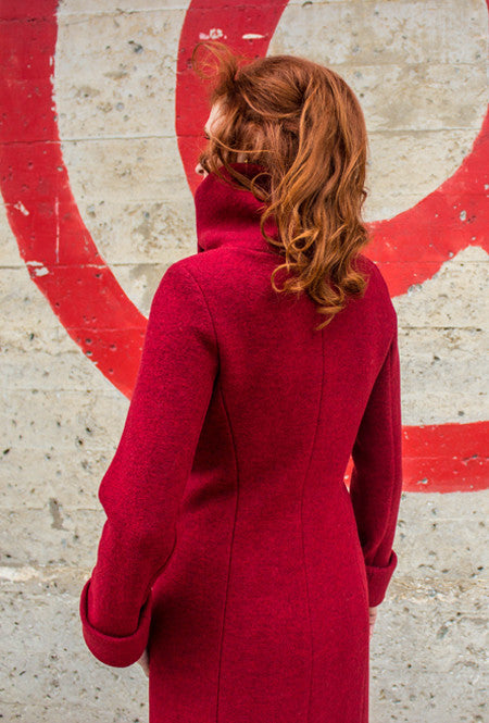 COWL NECK COAT RUBY