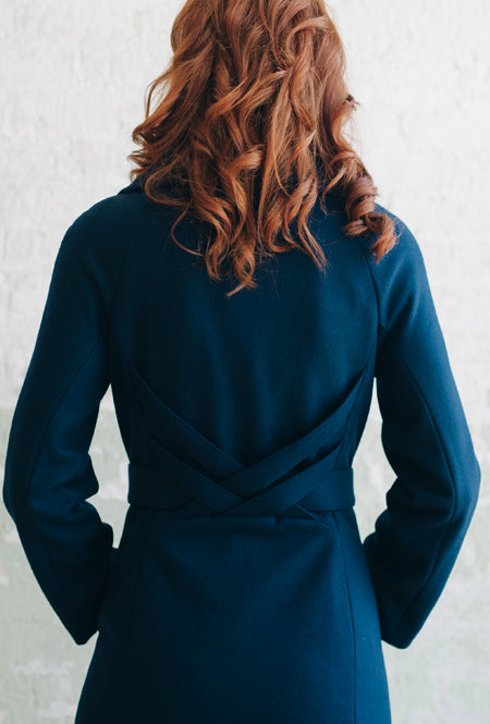 CROSSBAR RAGLAN COAT NAVY