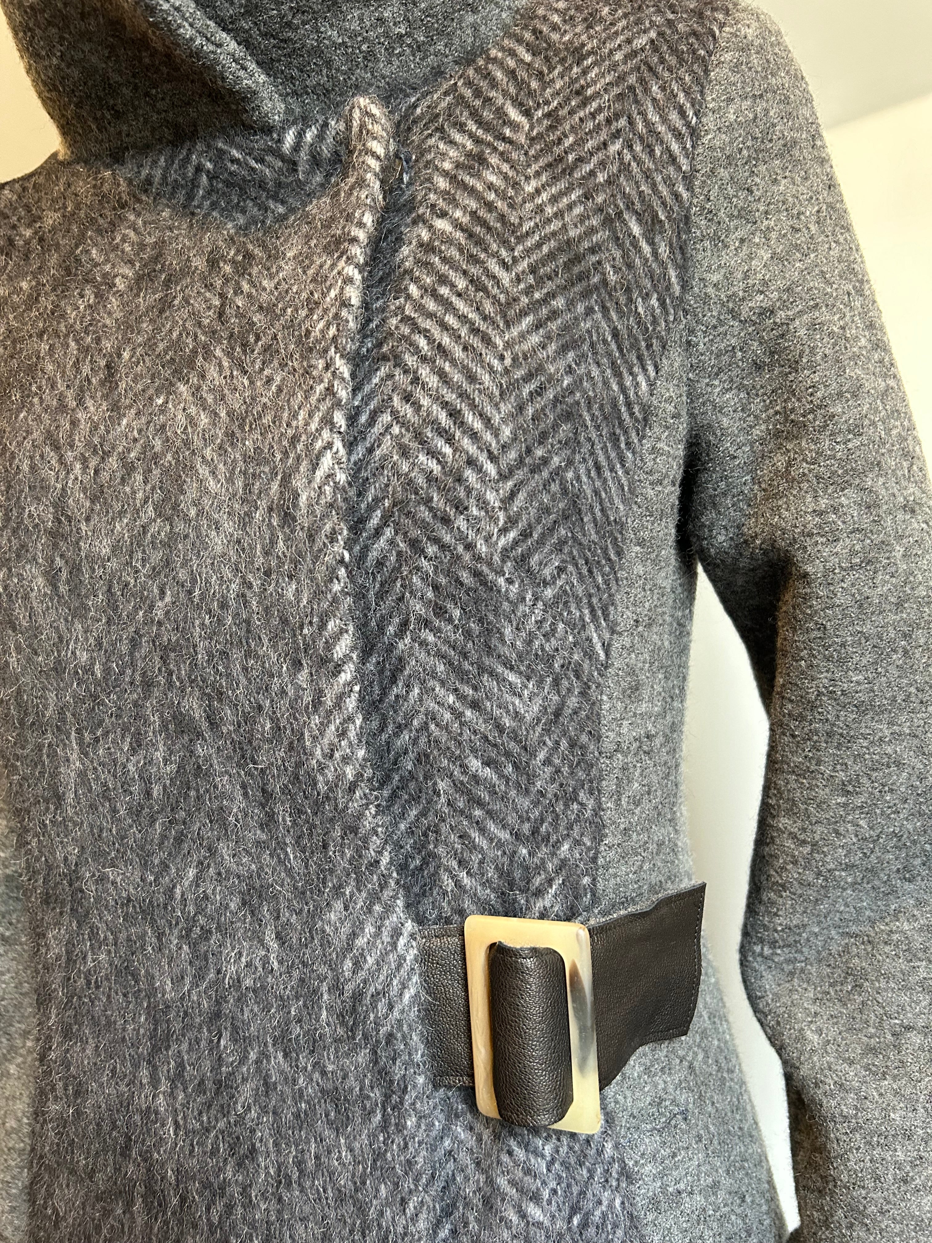 COWL NECK COAT PEPPER ALPACA