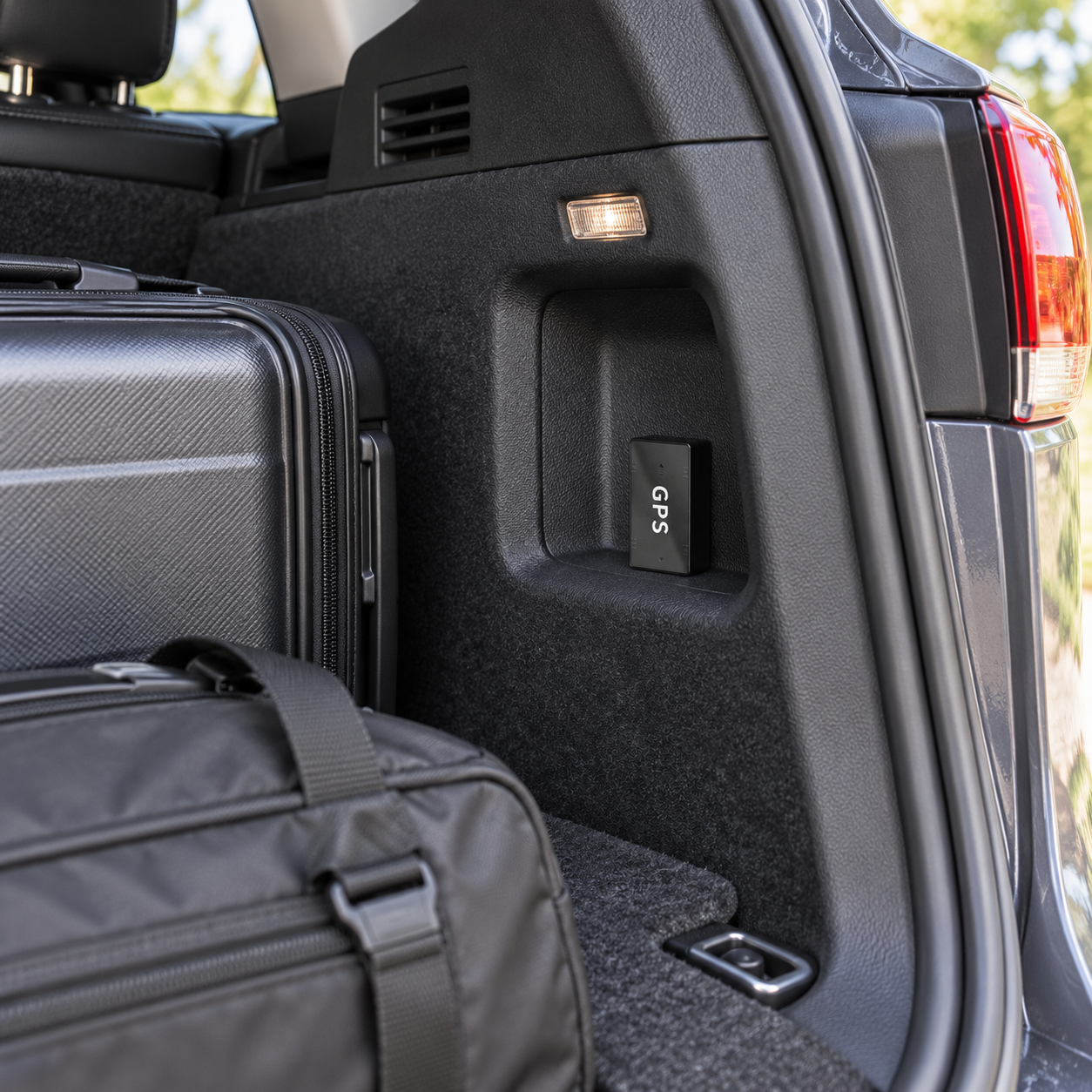 GPS tracker rear vehicle area placement