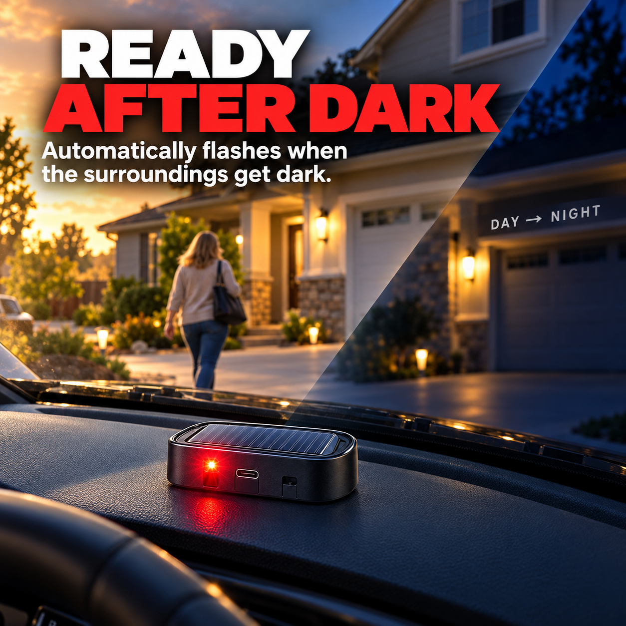 🚨 Solar Car Security Warning Lights — Auto Night Flash to Make Your Car Look Protected