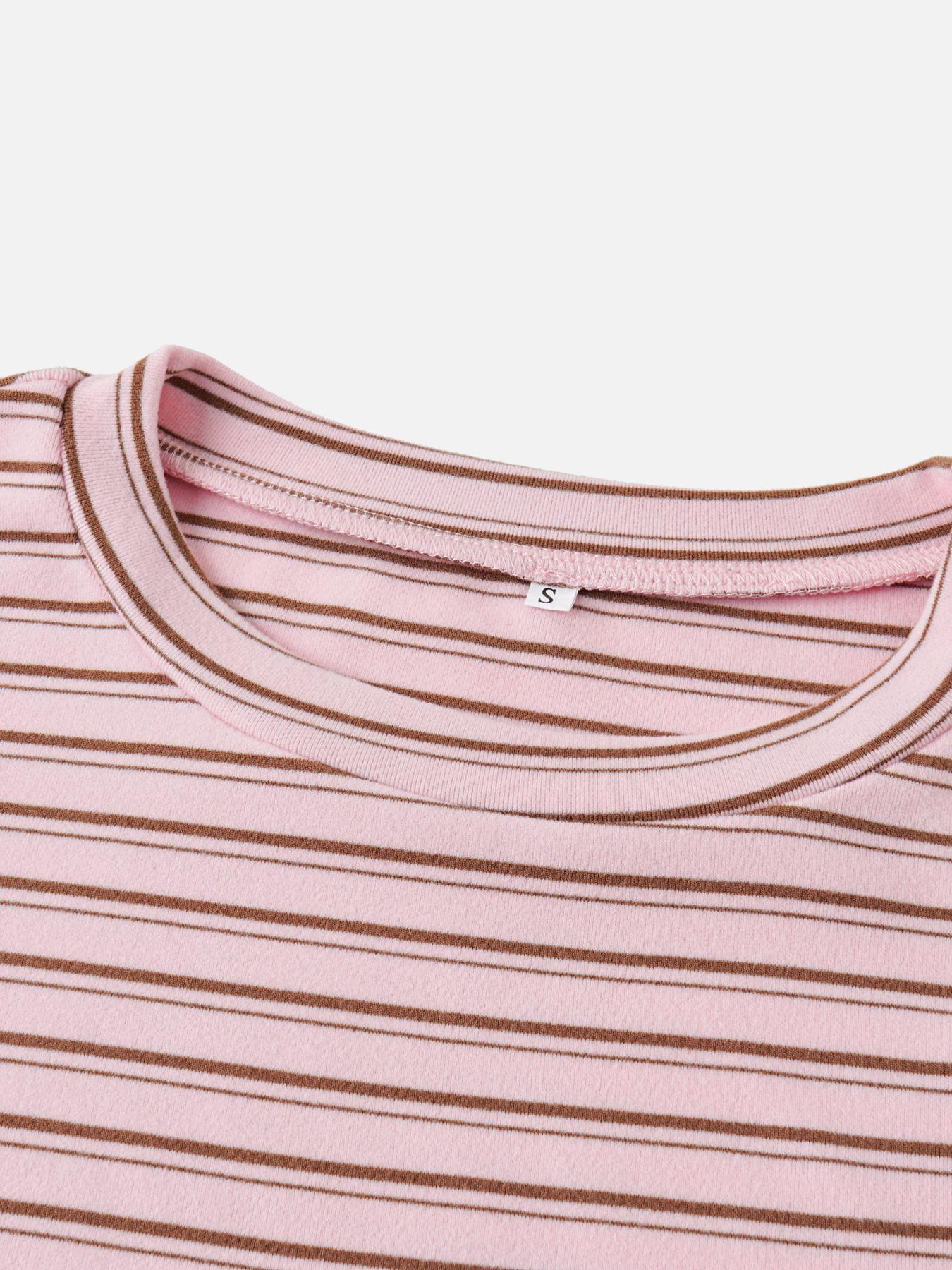 Women's Striped Set, Loose Fit Oversized, Casual Round Neck Long Sleeve Top, Pocket Shorts, 2-Piece Set, Soft Comfortable, Thick Warm Home Wear Everyday Women's Striped Set, Loose Fit Oversized, Casual Round Neck Long Sleeve Top, Pocket Shorts, 2-Piece Set, Soft Comfortable, Thick Warm Home Wear Everyday