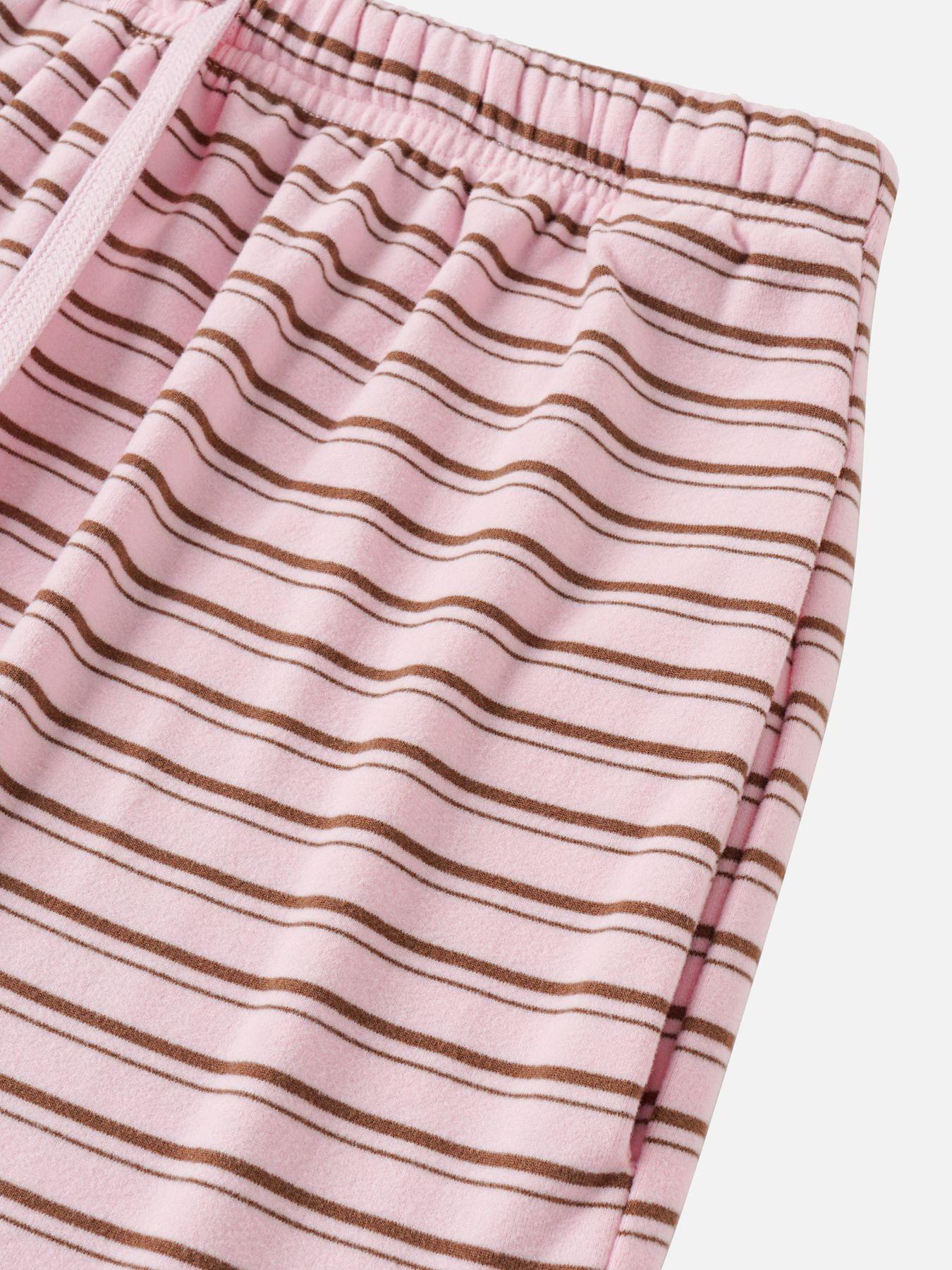 Women's Striped Set, Loose Fit Oversized, Casual Round Neck Long Sleeve Top, Pocket Shorts, 2-Piece Set, Soft Comfortable, Thick Warm Home Wear Everyday Women's Striped Set, Loose Fit Oversized, Casual Round Neck Long Sleeve Top, Pocket Shorts, 2-Piece Set, Soft Comfortable, Thick Warm Home Wear Everyday