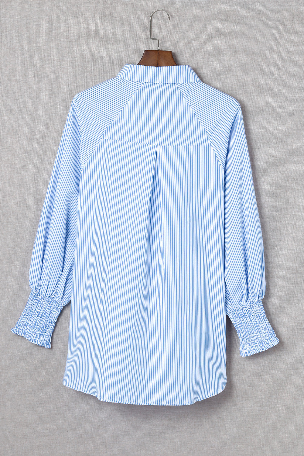 Stripe Shirred Cuff Shirt