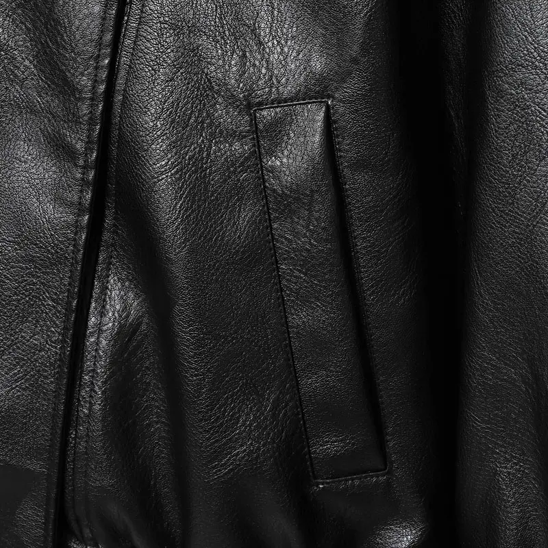 Women's Stand Collar Faux Leather Jacket, Streetwear Casual Style Outerwear Long Sleeve Coats for Spring & Fall, Waterproof & Windproof Clothes for Daily Wear, Oversized Jacket, Casual Fashionable Outerwear, Casual Collared Outerwear