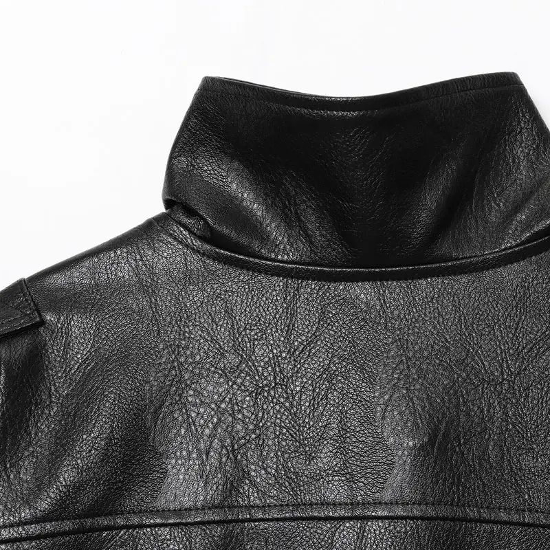 Women's Stand Collar Faux Leather Jacket, Streetwear Casual Style Outerwear Long Sleeve Coats for Spring & Fall, Waterproof & Windproof Clothes for Daily Wear, Oversized Jacket, Casual Fashionable Outerwear, Casual Collared Outerwear