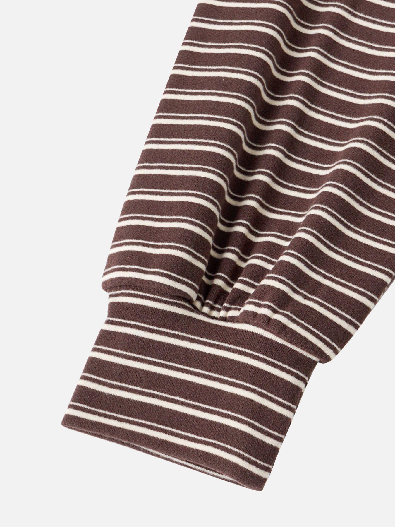 Women's Striped Set, Loose Fit Oversized, Casual Round Neck Long Sleeve Top, Pocket Shorts, 2-Piece Set, Soft Comfortable, Thick Warm Home Wear Everyday Women's Striped Set, Loose Fit Oversized, Casual Round Neck Long Sleeve Top, Pocket Shorts, 2-Piece Set, Soft Comfortable, Thick Warm Home Wear Everyday