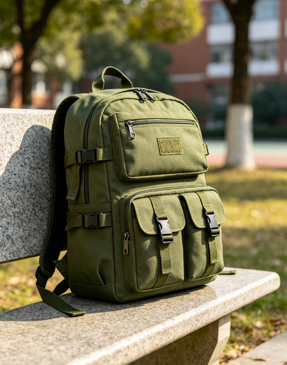 Mochila de color sólido retro para estudiantes