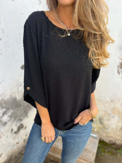 CLEARANCE SALE🔥 Round Neck Embroidered Large Cuffs Casual Shirt