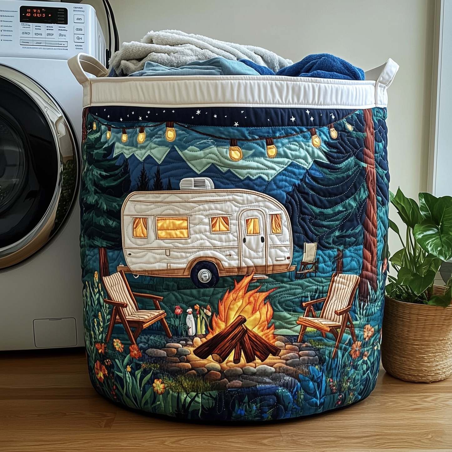 Camping Vibe Quilted Laundry Basket GFTOHD10250