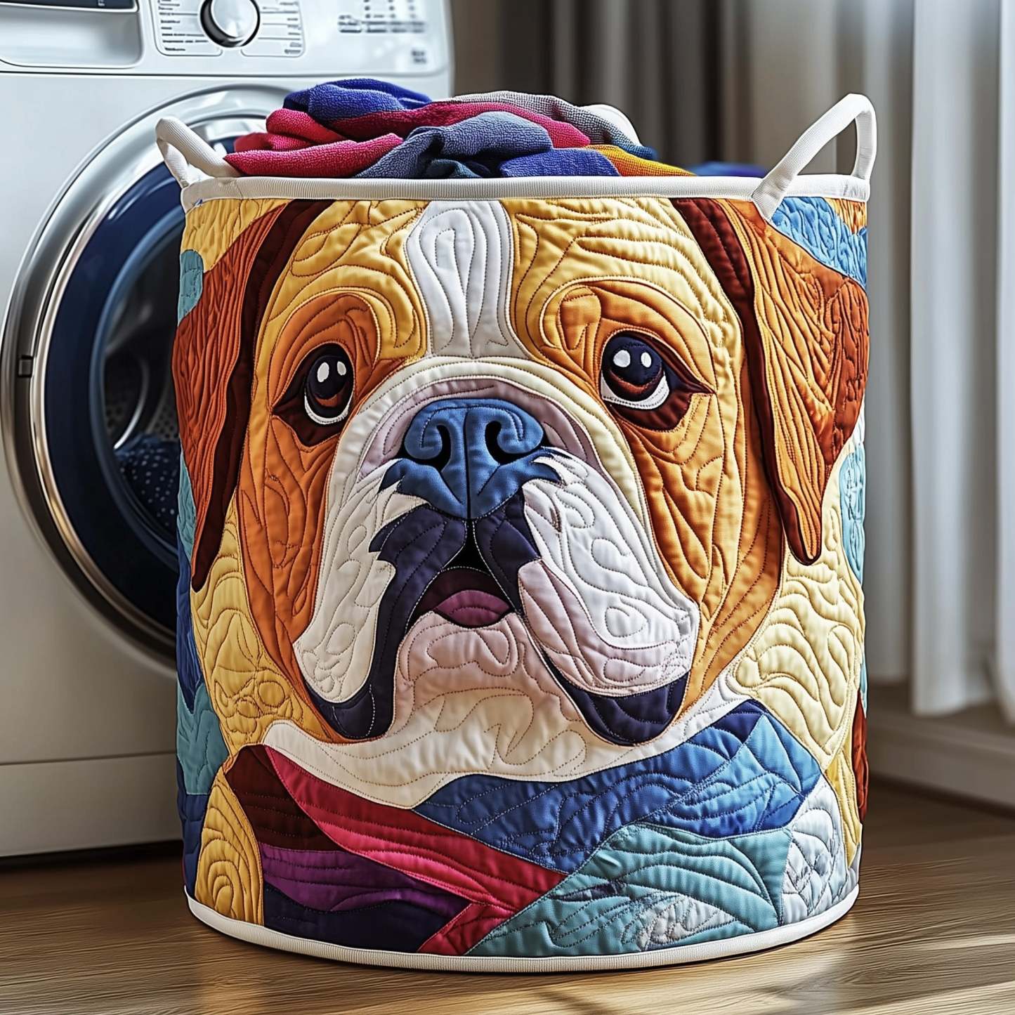 Bulldog Buddy Quilted Laundry Basket GFTOMA5145