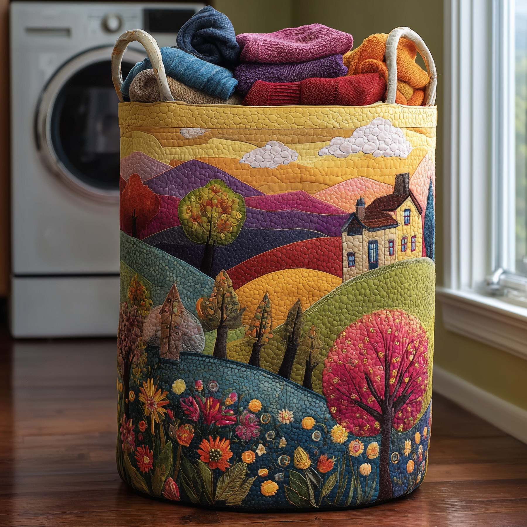 Valley Heaven Quilted Laundry Basket GFTONL5938