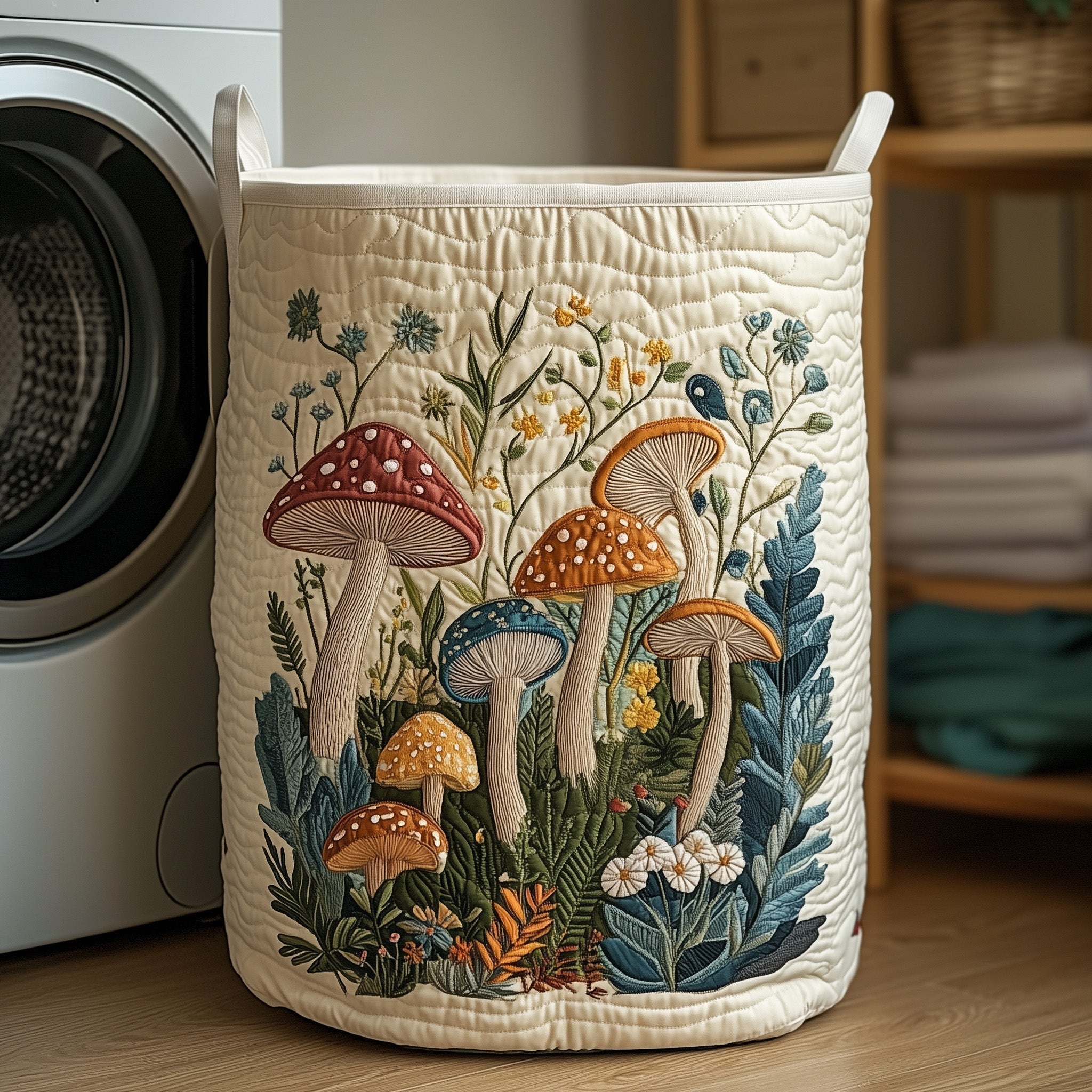Mushroom Forest Quilted Laundry Basket GFTONT3153