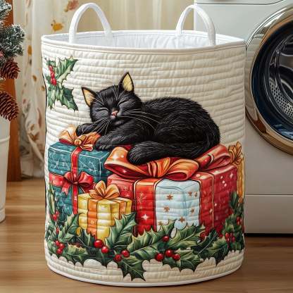 Christmas Kittens Quilted Laundry Basket GFTONT4263