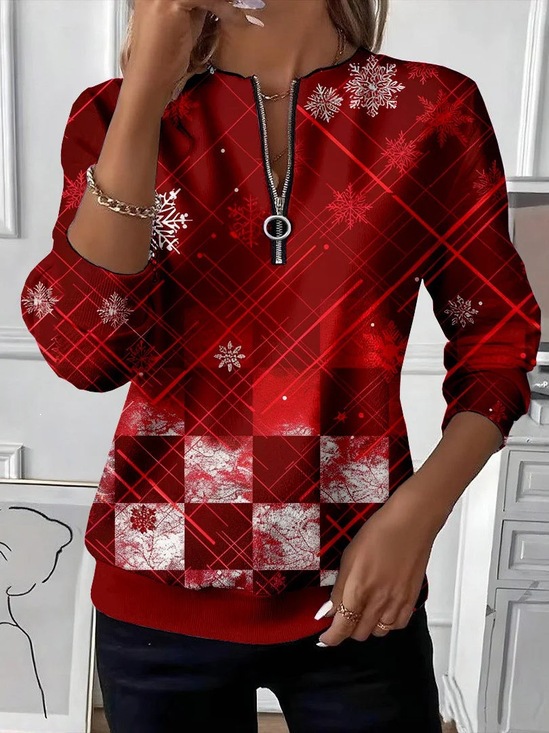 🔥 Christmas Sale| Christmas Long Sleeve Relaxed Fit Casual Holiday Top