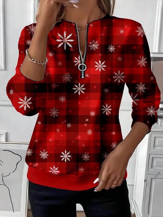 🔥 Christmas Sale| Christmas Long Sleeve Relaxed Fit Casual Holiday Top