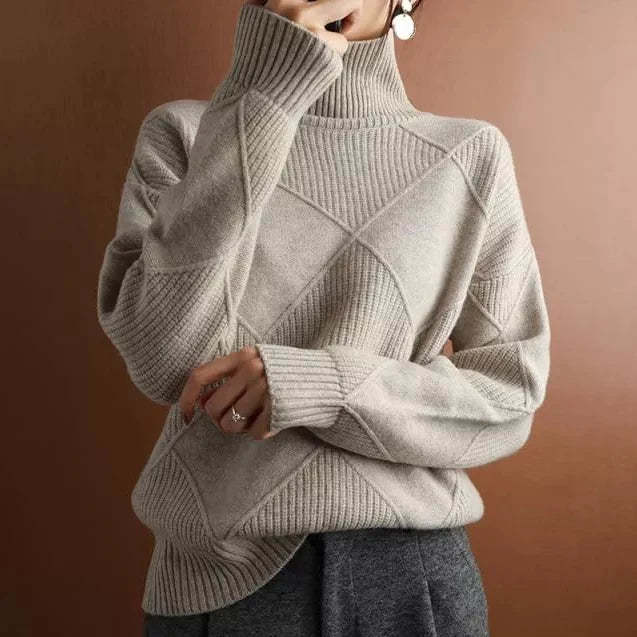 CASHMERE TURTLENECK SWEATER CARDIGAN
