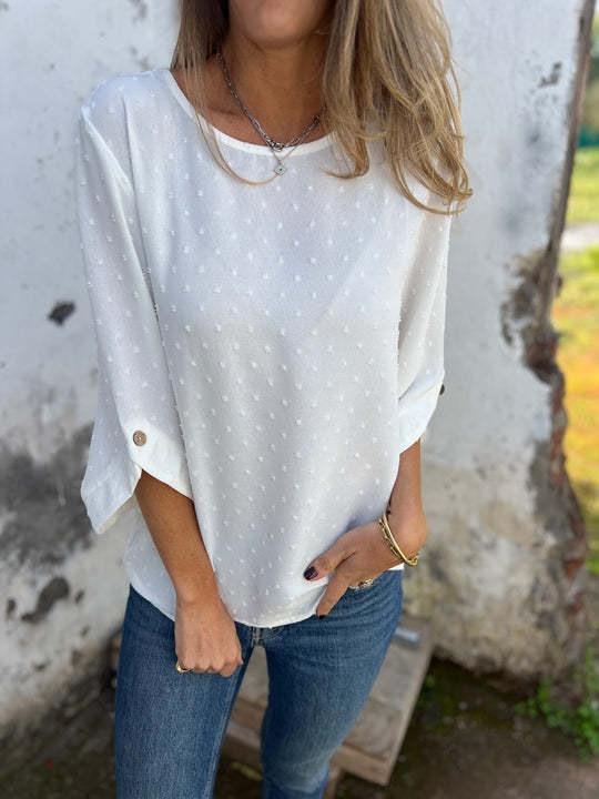 CLEARANCE SALE🔥 Round Neck Embroidered Large Cuffs Casual Shirt