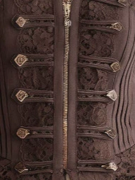 Vintage Gothic Lace Patchwork Zip Up Long Sleeve Jacket