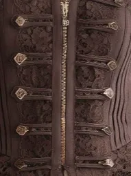 Vintage Gothic Lace Patchwork Zip Up Long Sleeve Jacket