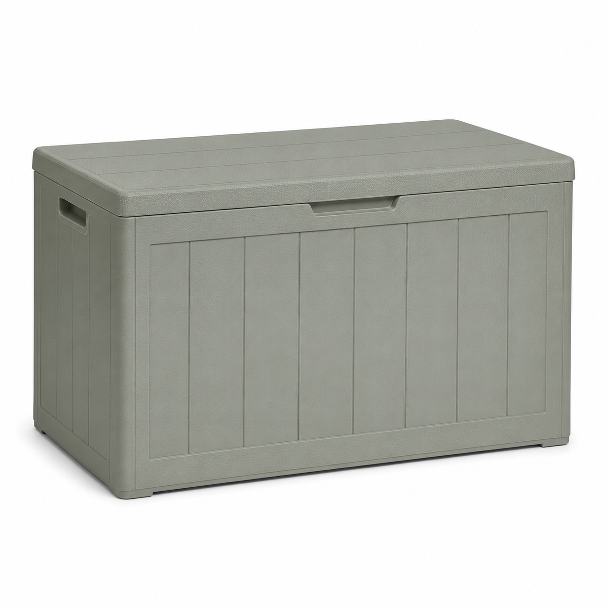 Kompakte Balkonbox 120 L Salbeigrau mit Sitzdeckel-SolmontLiving