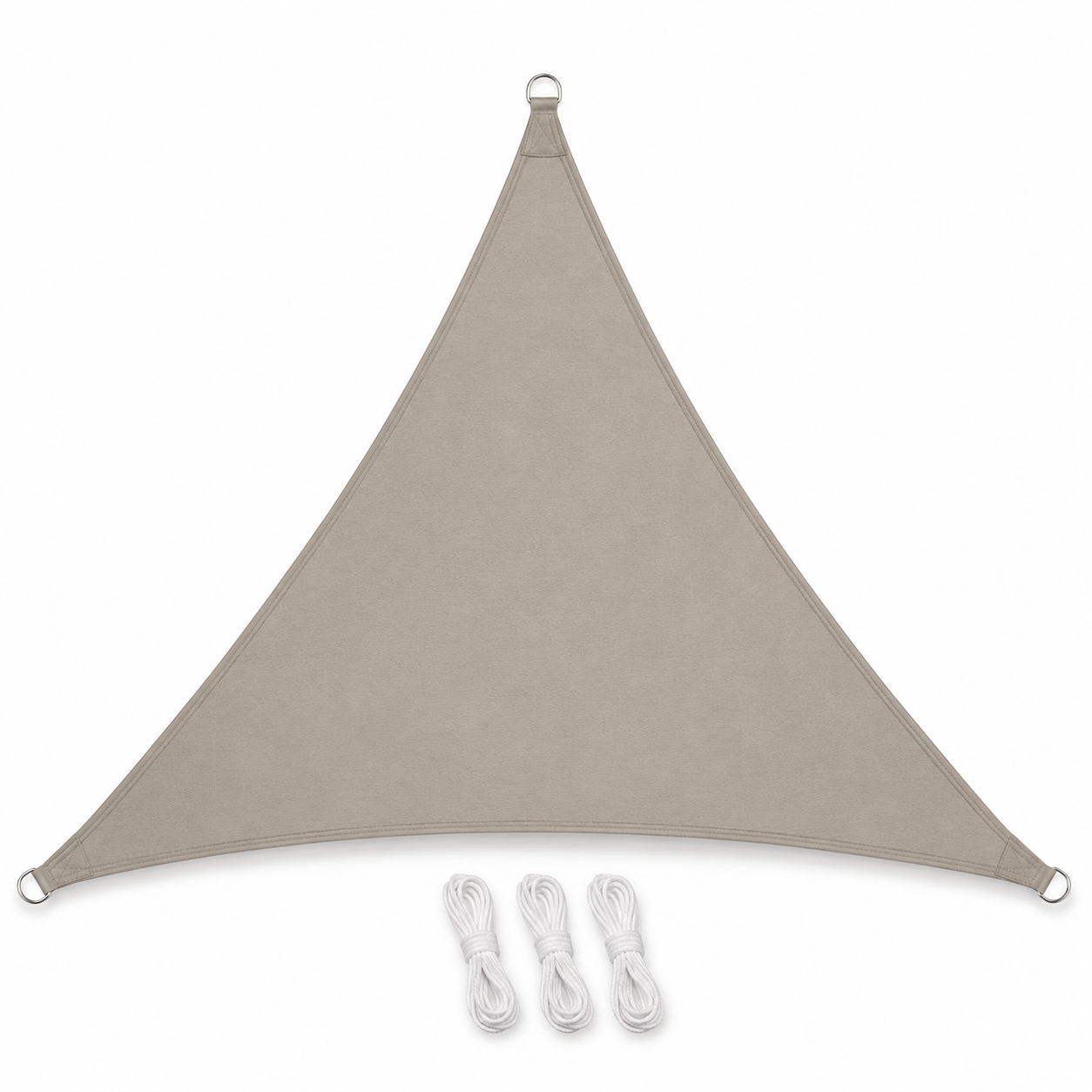 Dreieckiges Sonnensegel 360x360x360 cm Greige für Terrasse-SolmontLiving
