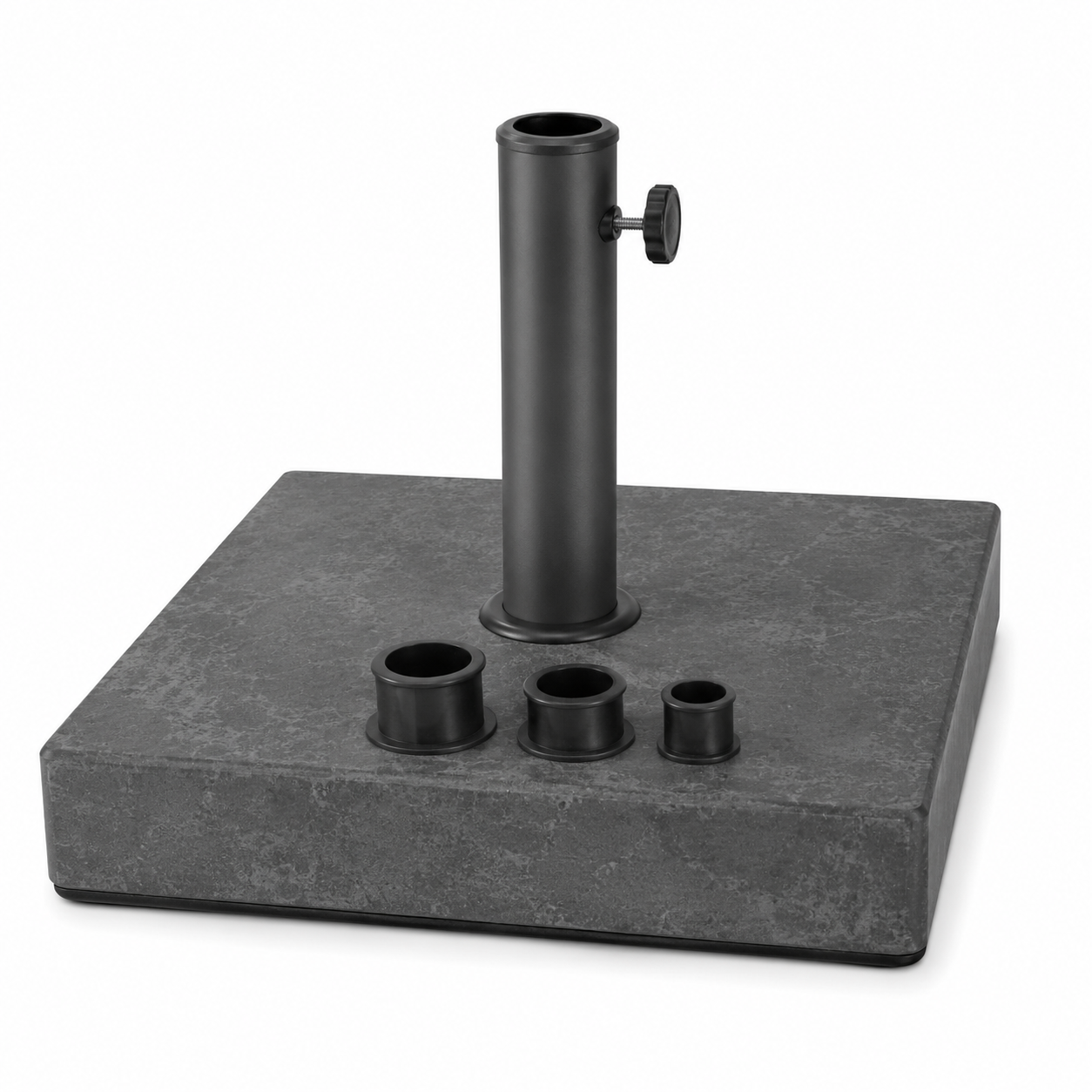 Quadratischer Schirmständer 25 kg Betonoptik Anthrazit-SolmontLiving