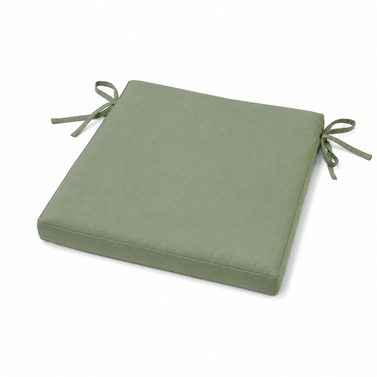 Sitzkissen für Gartenstuhl 45x45 cm Salbeigrün mit Bindebändern-SolmontLiving