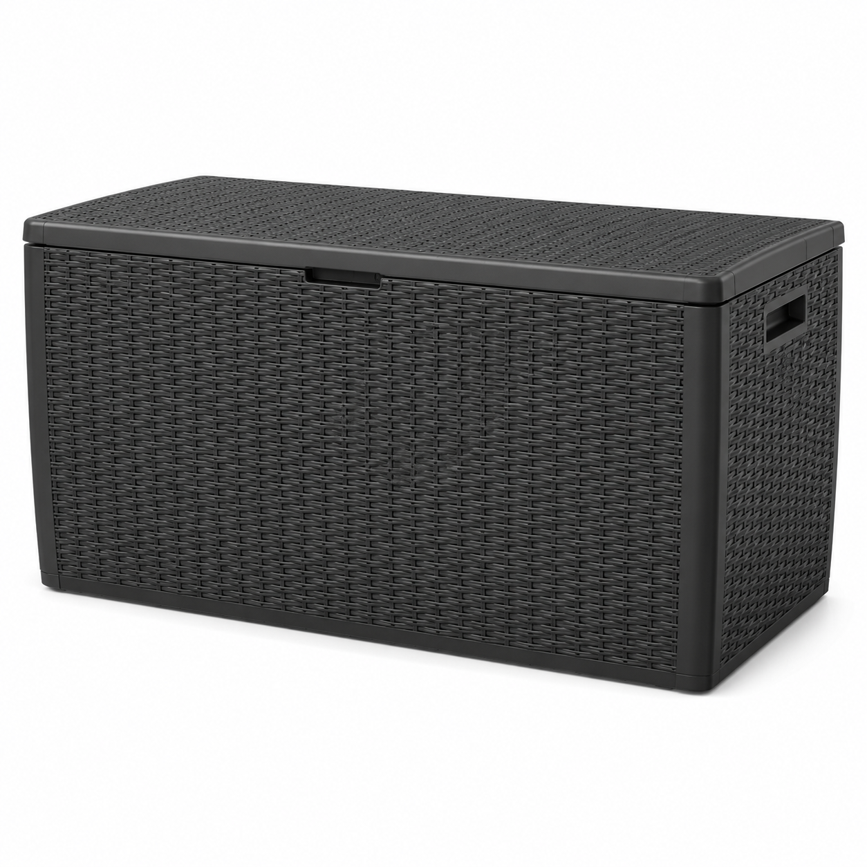 Aufbewahrungsbox für Gartenauflagen 280 L Anthrazit in Rattanoptik-SolmontLiving