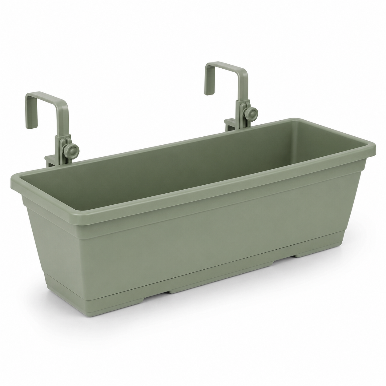 Balkonkasten mit Halterung 60 cm Salbeigrün für Geländer-SolmontLiving