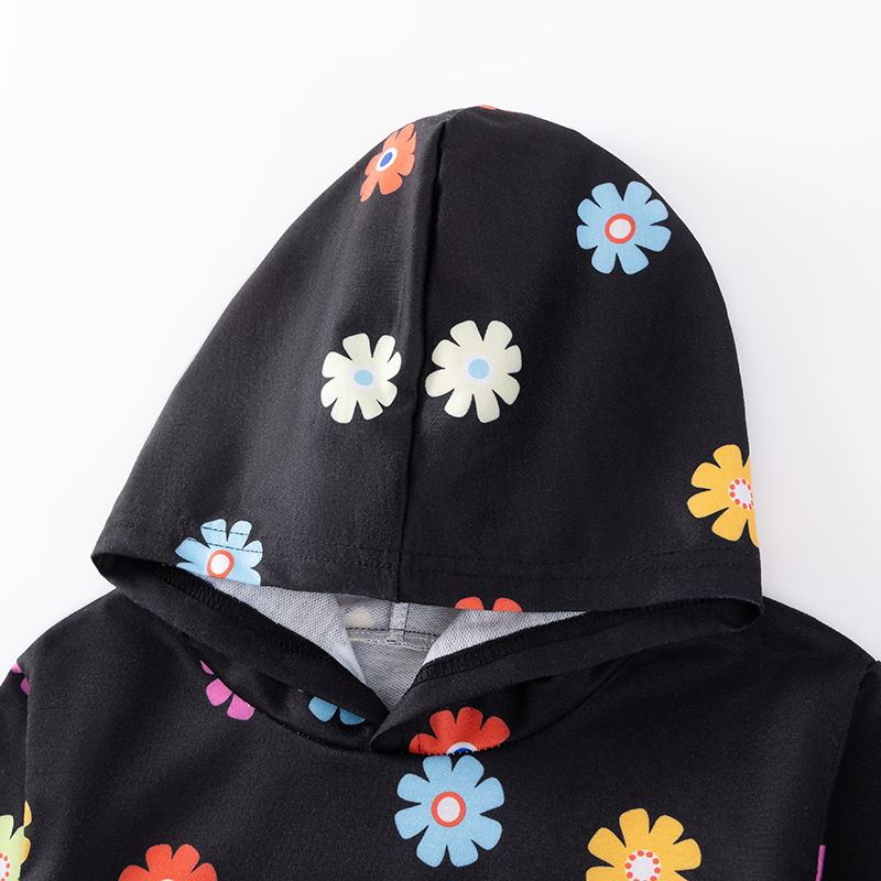 Baby & Kids Black Autumn Snowflake Printing Tops
