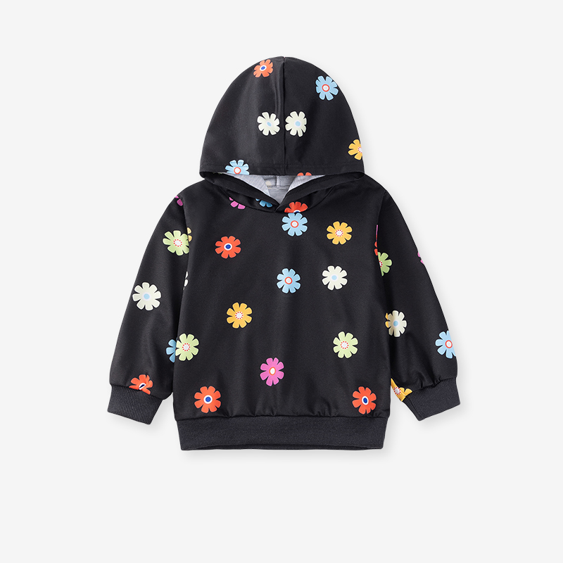 Baby & Kids Black Autumn Snowflake Printing Tops