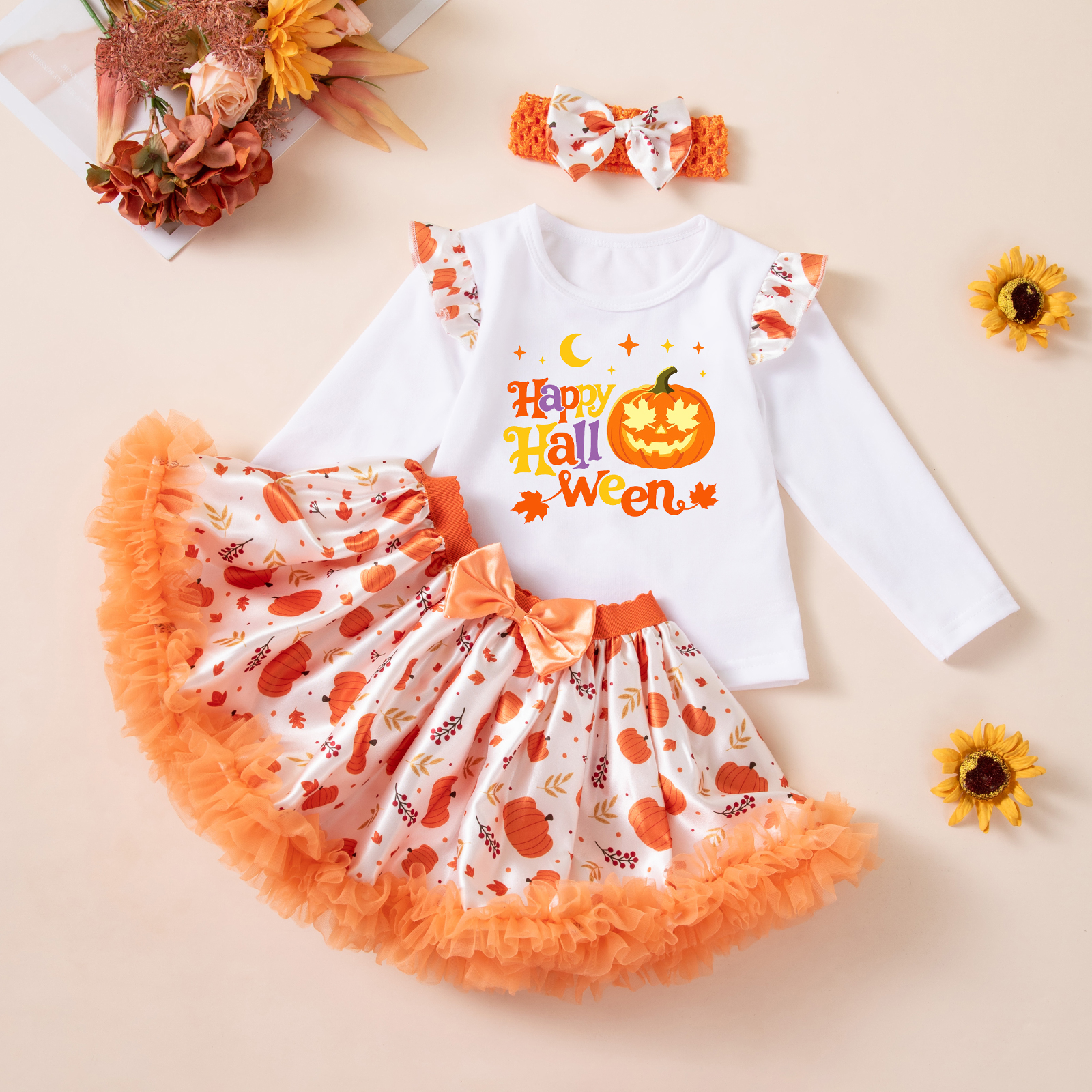 Baby & Kids Halloween Girls' Party Costume 3-Piece Skirt Set