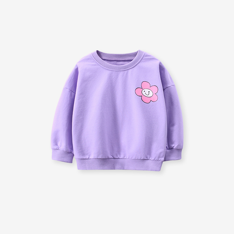 Baby & Kids Purple Flower Printing Tops